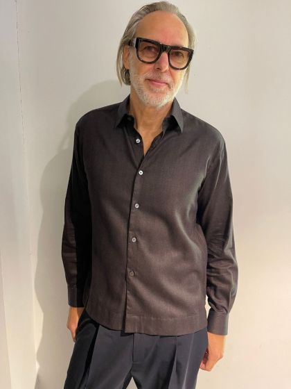 Xacus heren blouse 101ML/31114-010 bruin