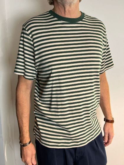 Samsoe heren t shirt Ataro jungle groen streep