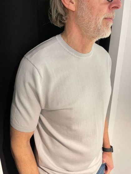 Saint Steve gebreide t.shirt Boudewijn Kit Grey