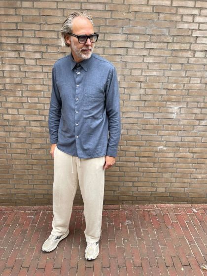 Universal Works Square Pocket Shirt Twill Blue