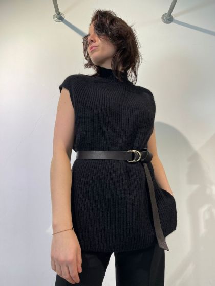 Second Female dames spencer Belle Knit Vest zwart