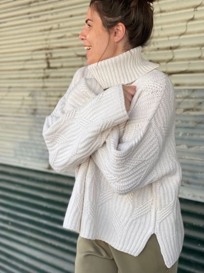 Samsoe Samsoe dames trui Kei Whis White