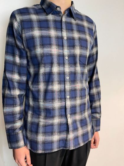 Universal Works heren New Standard Shirt Blue