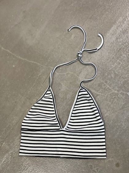 Club Lavenier cropped top Aubine off white/black