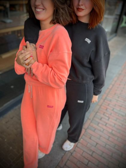 American Vintage IZU03AH Sweater Orange Fluo