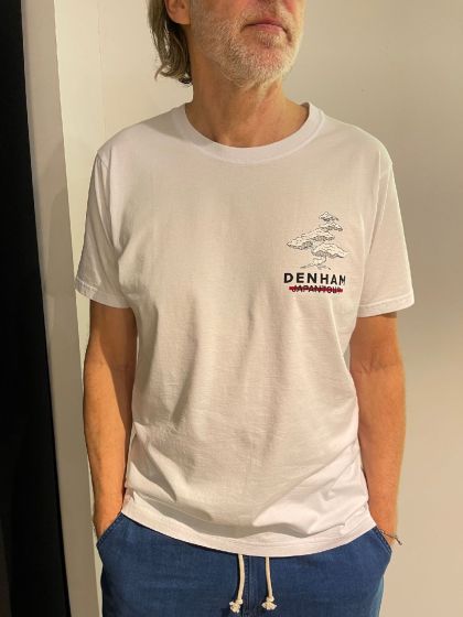 Denham heren shirt Tree Slim Tee White
