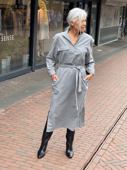Xacus dames jurk Vanessa grijs