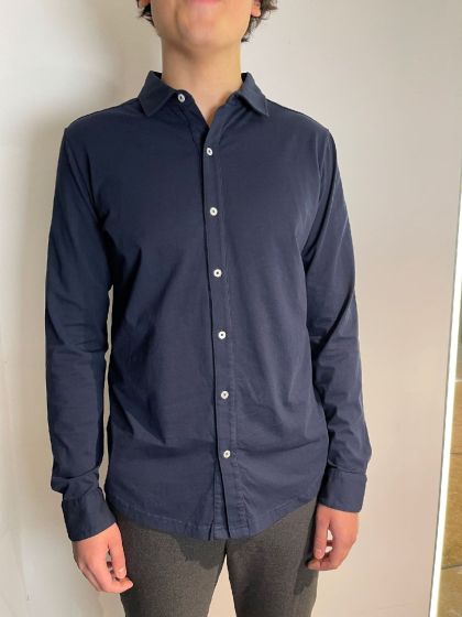 Wahts tricot heren blouse Barton donker blauw