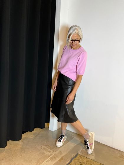 Alter Ego leren rok zwart