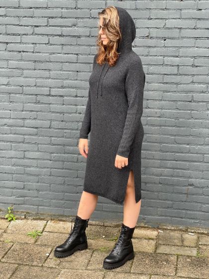 Linnebjerg dames jurk gebreid Torino Antrazit