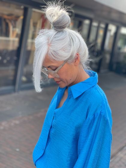 Second Female blouse Berut malibu blue