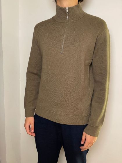 NN07 heren vest Luis Half Zip Clay