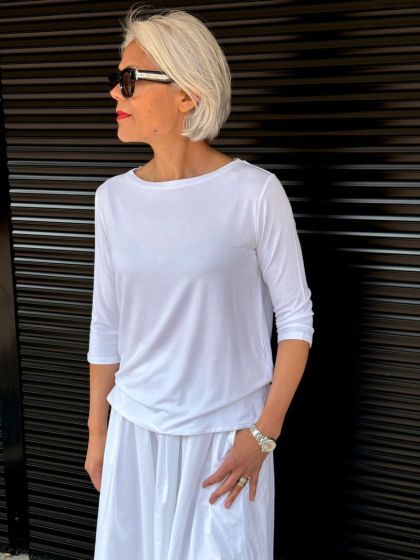 Majestic Filatures Top FTS571-Blanc