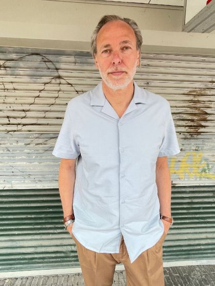 Samsoe Samsoe heren blouse Einar SX Shirt Blue Fog