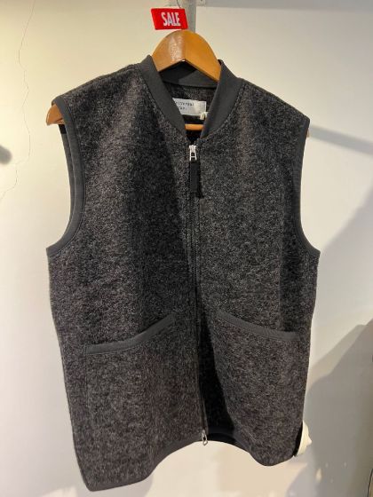 Universal Works Gilet Zip Waistcoast Charcoal