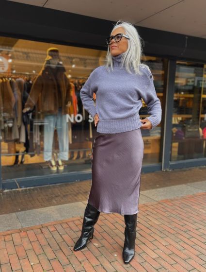 Samsoe Samsoe Dames Trui Mandie Mock Neck Blue