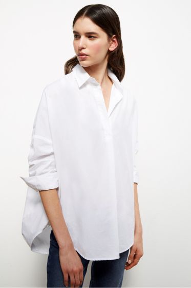 French Connection dames top Rhodes Poplin wit