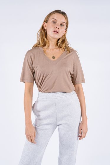 Âme v-hals t-shirt Dalton mushroom