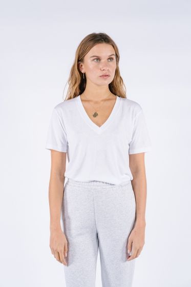 Âme v-hals t-shirt Dalton wit