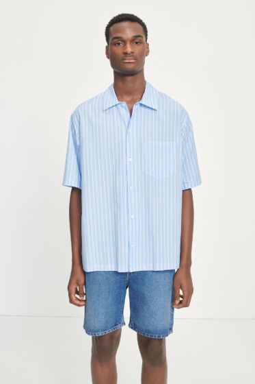 Samsoe Samsoe heren blouse Ayo P shirt Blue Fog.