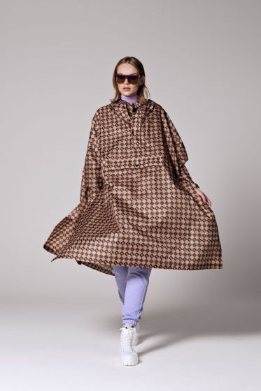 Rain Kiss Poncho Damier