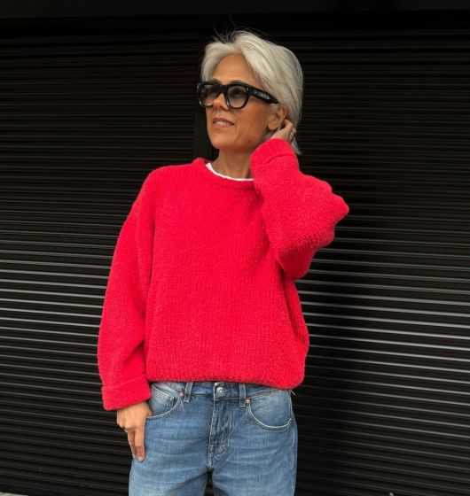 American Vintage dames trui Zol18A Hortensia Fluo