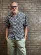 Universal Works Camp Shirt Vee Ikat Grijs/Wit