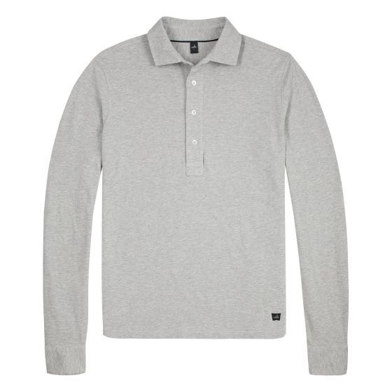 Wahts heren polo Stone Light Grey Melange