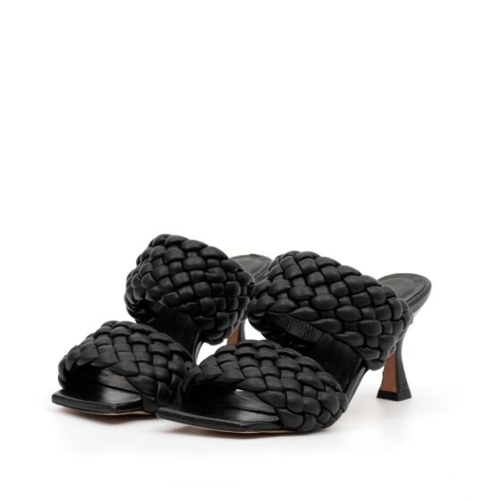 Toral gevlochten leren sandalen zwart TL-12622