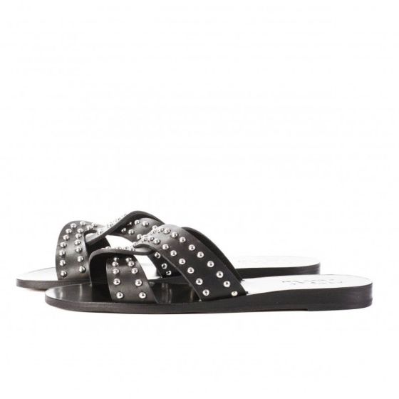 Toral dames leren sandalen met studs zwart