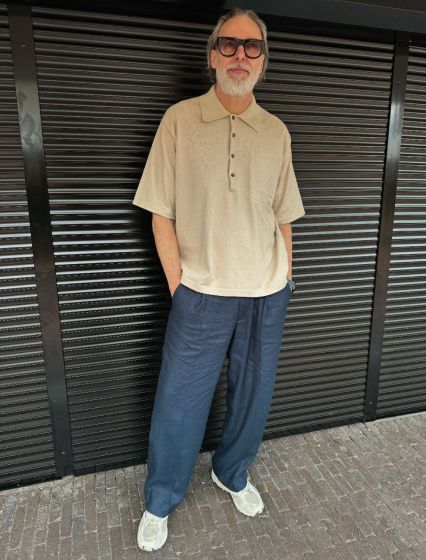 Universal Works Pullover Knit Shirt Ecru Melange