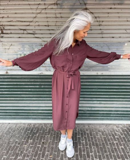 Samsoe Samsoe jurk Camilla Shirt Dress Choco