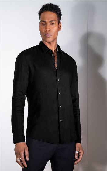 Drykorn heren blouse Ruben zwart