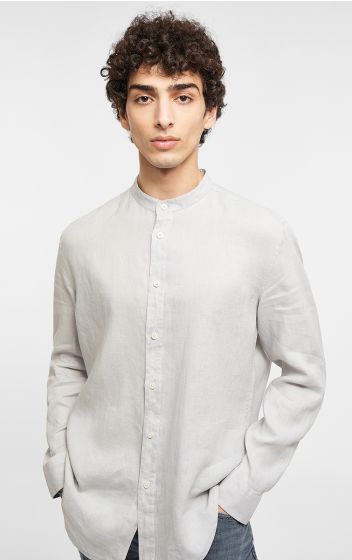 Drykorn heren blouse Tarok licht grijs