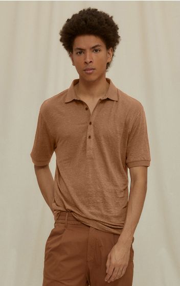 Drykorn heren polo Garry roestbruin