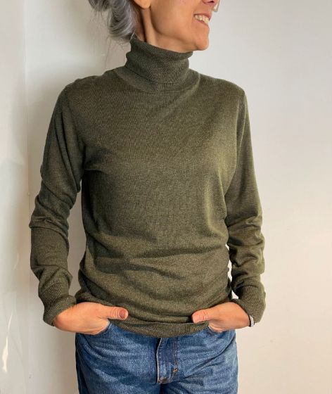 Second Female dames trui Felina Turtle Neck groen